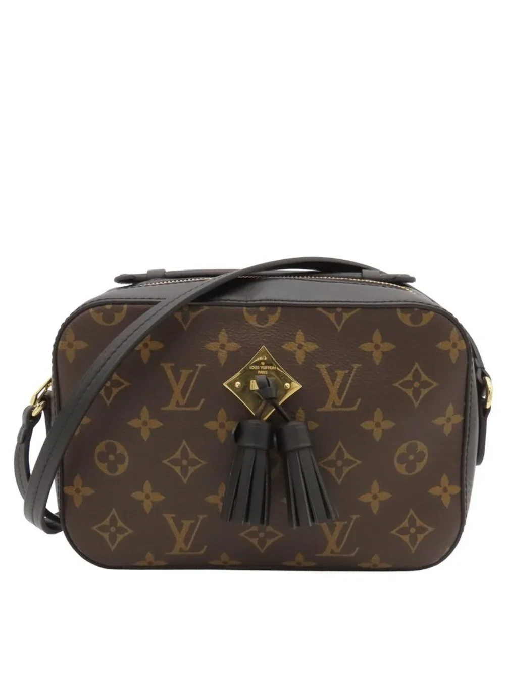 Louis Vuitton Saintonge Brown Noir Monogram Canvas Leather 2-Way Shoulder Bag